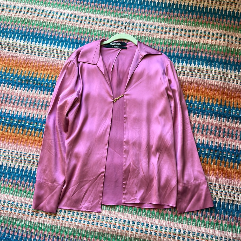 Jacquemus La Chemise Notte Top in pink